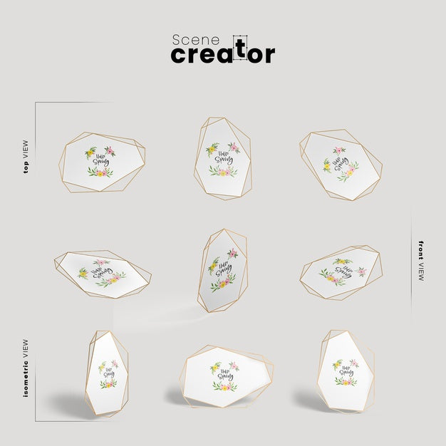 Abstract Frame View Of Spring Scene Creator Psd