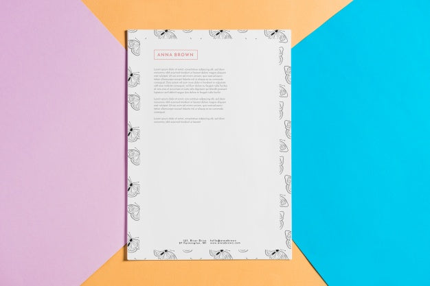 Abstract Letterhead Mockup Psd