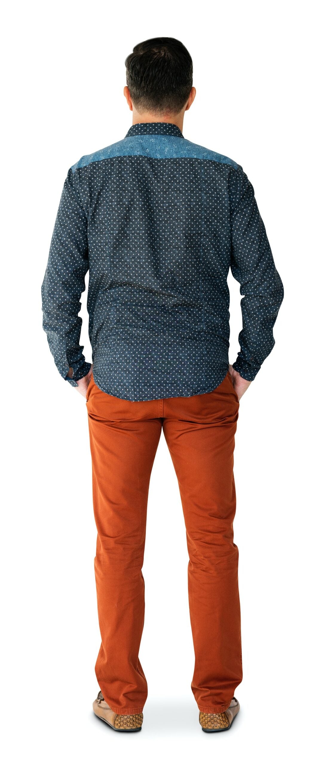 Abstract Man Studio Portrait Shooting In Rear View