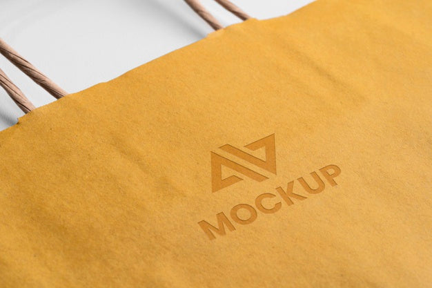 Abstract Mock-Up Logo On Shopping Bag Psd