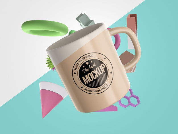 Abstract Mock-Up Merchandise With A Mug Psd
