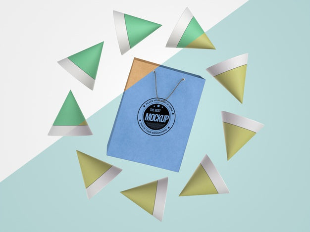 Abstract Mock-Up Merchandise With Paper Bag Psd