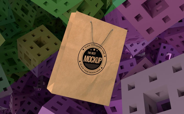 Abstract Mock-Up Paper Bag Merchandise Psd