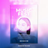 Abstract Music Festival Poster Mockup Psd