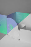 Abstract Retro Vinyl Disk With Packaging Mock-Up Psd