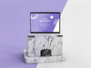Abstract Stone And Laptop Psd