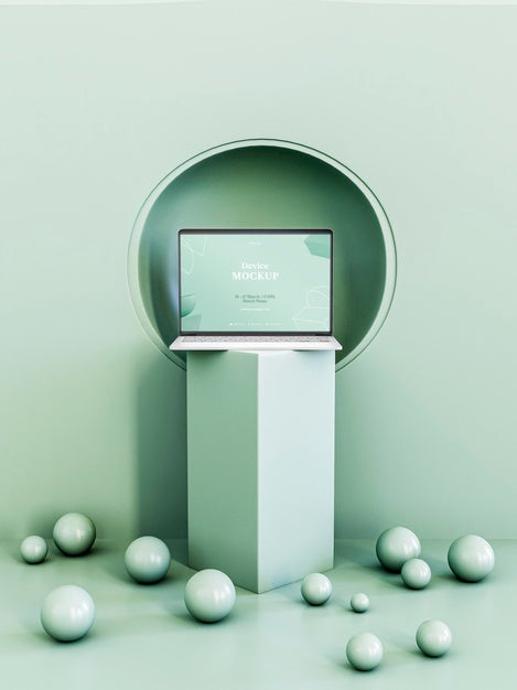 Abstract Stone And Laptop Psd