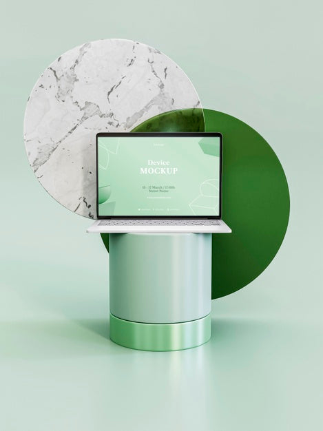 Abstract Stone And Laptop Psd