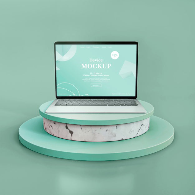 Abstract Stone And Laptop Psd