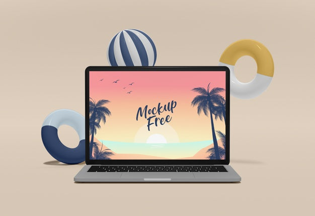 Abstract Summer Concept With Device Psd
