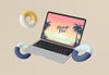 Abstract Summer Concept With Laptop Psd