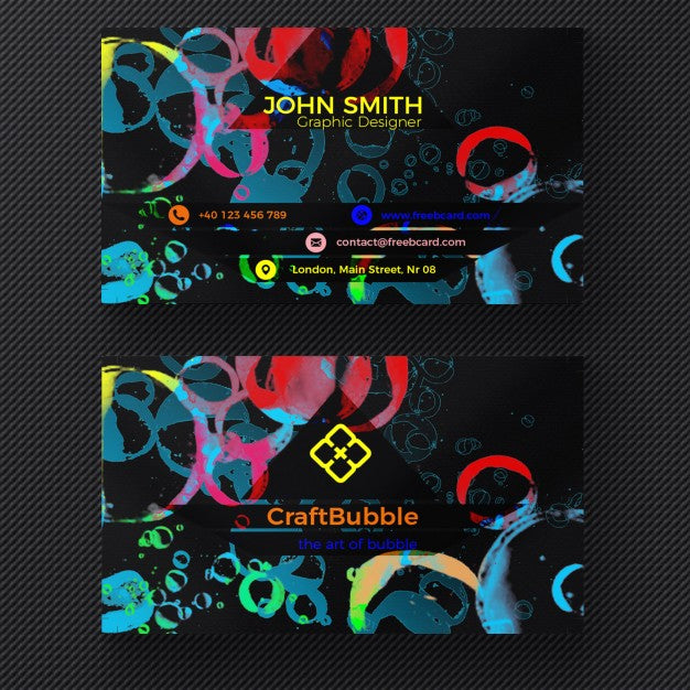 Abstract Watercolor Business Card Psd