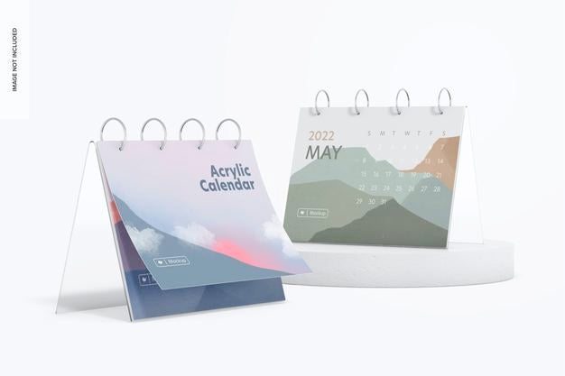 Acrylic Calendars Mockup Psd