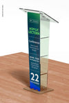Acrylic Lectern Mockup, Perspective View Psd