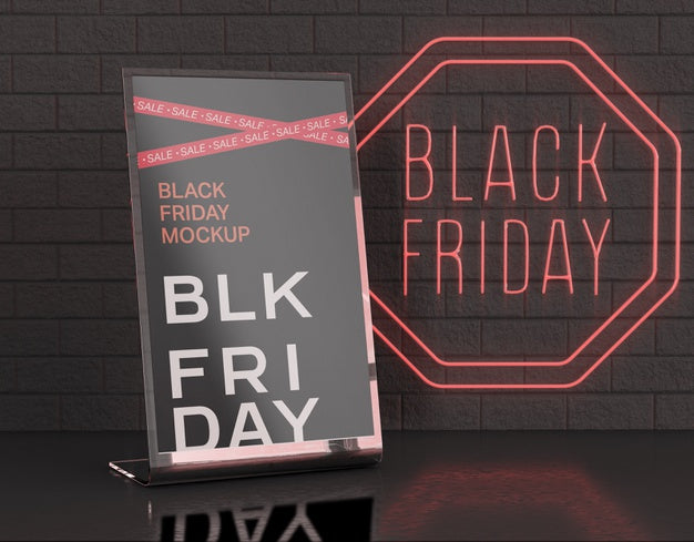 Acrylic Table Tent With Card Holder Mockup Psd