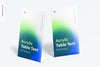 Acrylic Table Tents Mockup, Front View Psd