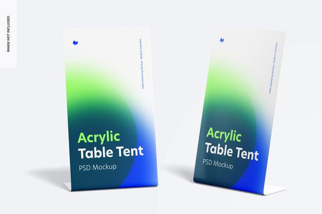 Acrylic Table Tents Mockup Psd