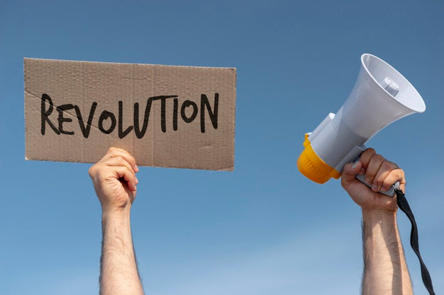 Activist With Megaphone And Board Mock-Up Psd