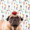 Adorable Dog Wearing Gift Knot Mock-Up Psd
