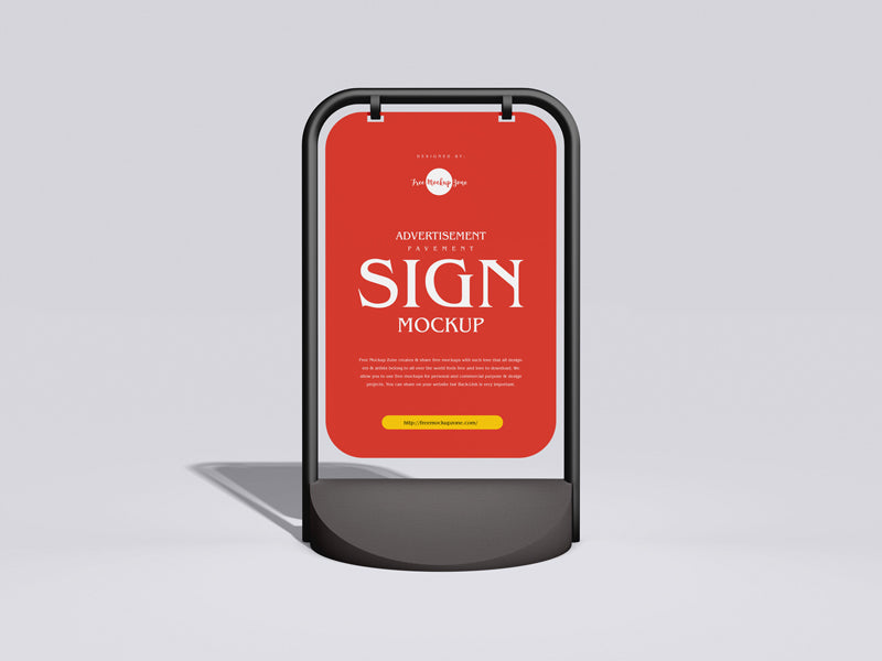Advertisement Pavement Sign Mockup