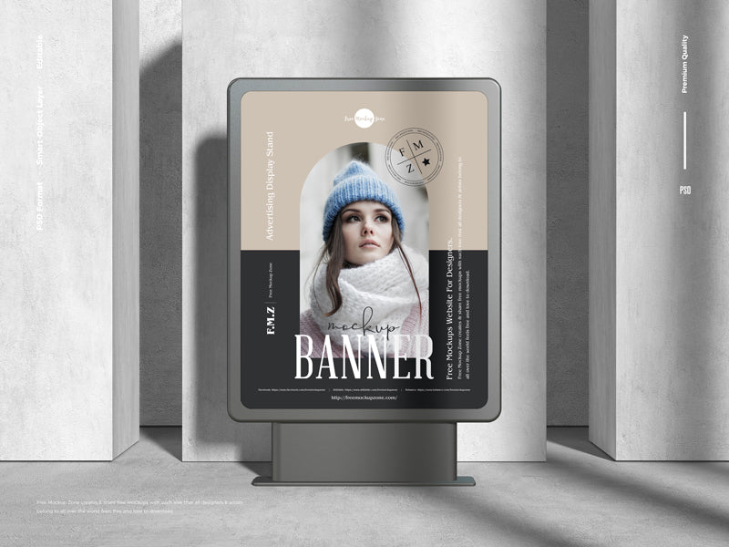 Advertising Display Stand Banner Mockup