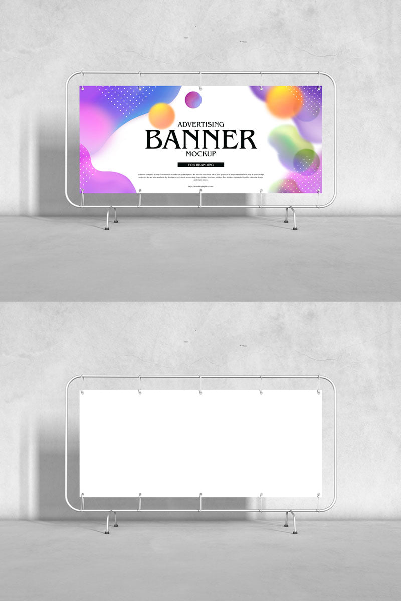 Advertising Floor Stand Banner Mockup