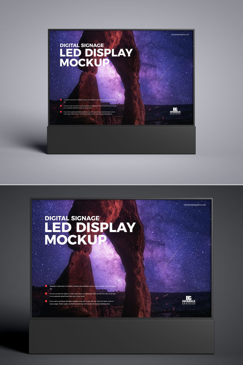 Advertising Led Display Banner Mockup Psd