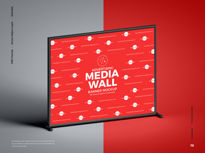 Advertising Media Wall Banner Mockup
