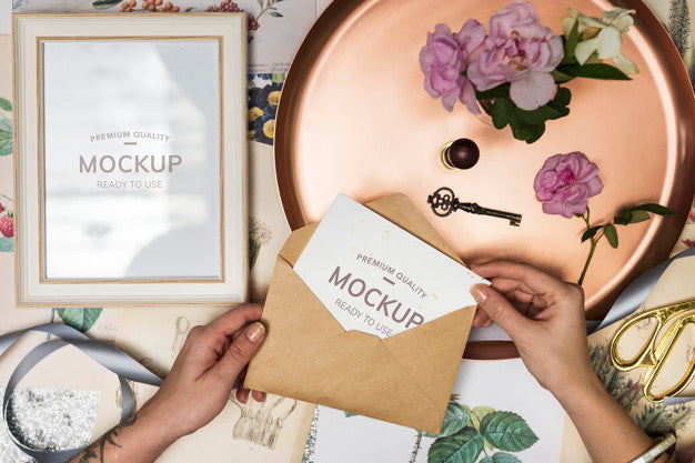 Aerial View Of Design Space Paper Card Psd