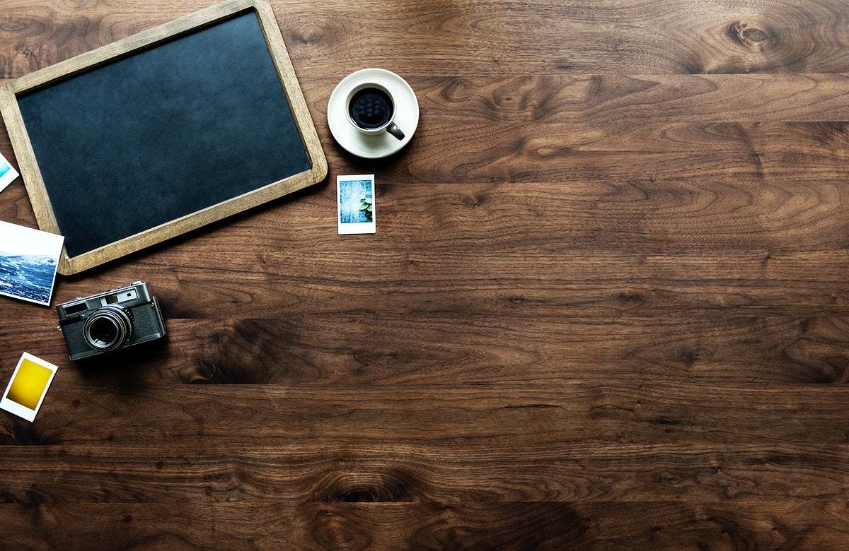 Aerial View Of Empty Black Board With Copy Space