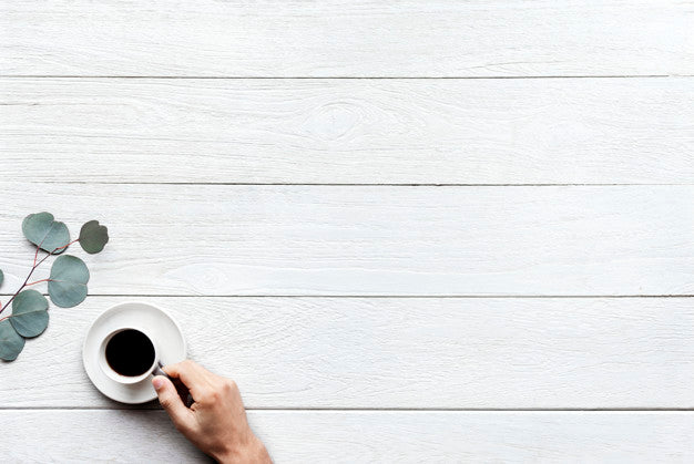 Aerial View Of Hot Coffee With Design Space Psd