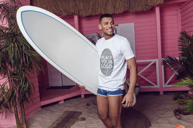 African Man T-Shirt Mock-Up Psd