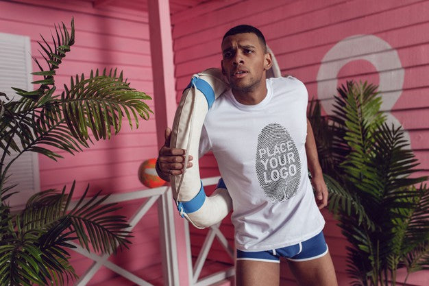 African Man T-Shirt Mock-Up Psd