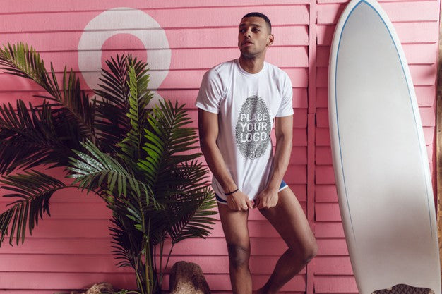 African Man T-Shirt Mock-Up Psd