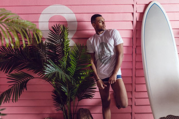 African Man T-Shirt Mock-Up Psd