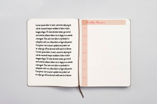 Agenda On Workspace Mock-Up Psd