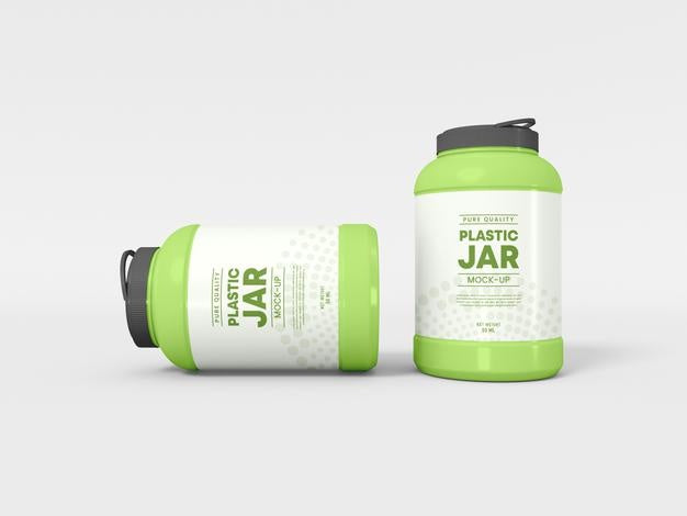 Air Tight Plastic Jar Packaging Mockup Psd