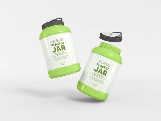 Air Tight Plastic Jar Packaging Mockup Psd