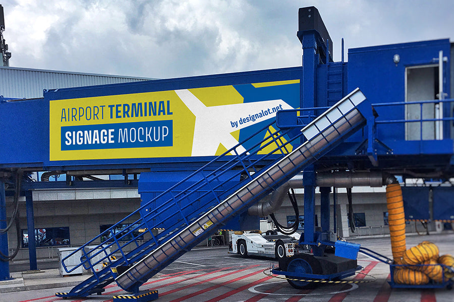 Airport Terminal Signage Mockup