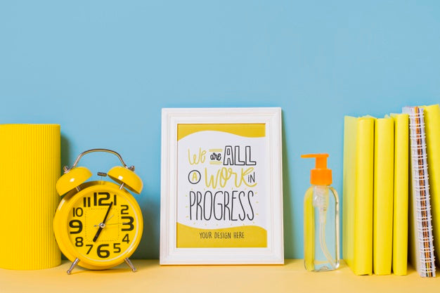 Alarm Clock And Frame With Mock-Up Psd