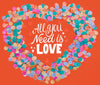 All You Need Is Love Text Confetti Frame Shape Psd