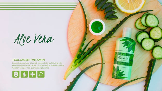Aloe Vera Product With Cucumbers Psd