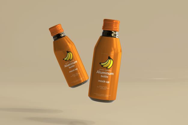 Aluminum Beverage Bottle Mockup Psd