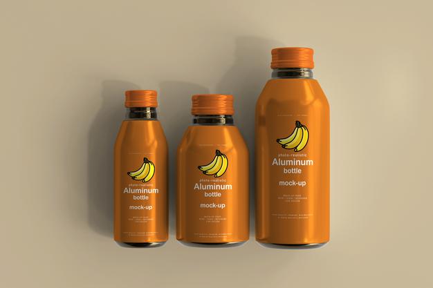 Aluminum Beverage Bottle Mockup Psd