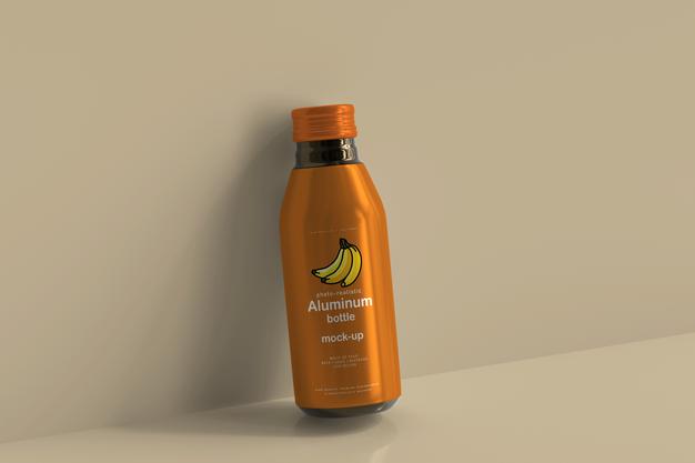Aluminum Beverage Bottle Mockup Psd