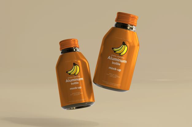 Aluminum Beverage Bottle Mockup Psd