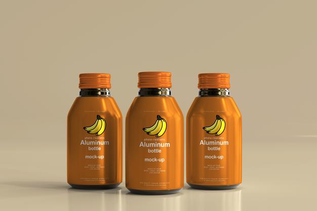 Aluminum Beverage Bottle Mockup Psd