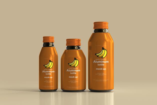 Aluminum Beverage Bottle Mockup Psd