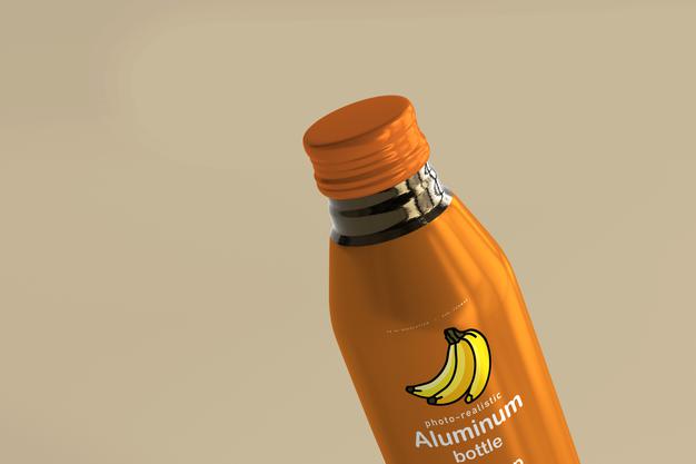 Aluminum Beverage Bottle Mockup Psd