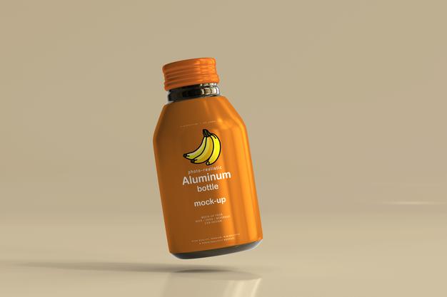 Aluminum Beverage Bottle Mockup Psd
